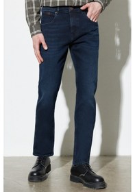 Resim Wrangler Erkek Texas Slim Fit Dar Kesim Normal Bel Mavi Esnek Jean Kot Pantolon W12S02258 Mavi 