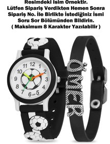 Resim Ct Çocuk Saati - Saat Öğretici Rakamlı Kadran Kız Çocuk Saati / Erkek Çocuk Saati - Isme Özel Bileklik 