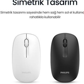 Resim Philips SPT6318 Kablosuz Klavye ve Mouse Seti, Tam Boyutlu, Sağ ve Sol Elle Kullanıma Uygun Türkçe Q Klavye Mouse Seti Siyah 