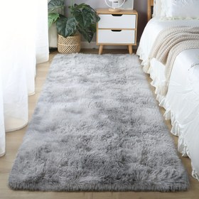 Resim 1/2 adet Yumuşak Peluş Davul Halısı - Makinede Yıkanabilir Kabarık Şaşaklı Halı ile Pelüş Taban, Karışık Renkler için Yatak Odası, Oturma Odası, Yurt ve Evcil Hayvan Dostu Ev Dekoru, Evcil Hayvan Dostu Halı | Rahat Ev Dekoru | Yumuşak Kumaş Halı 