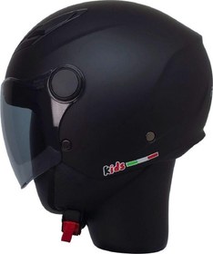 Resim Motoanl Motosiklet ve Bisiklet Yarım Camlı Çocuk Kaskı Ce Abs Material Motor Kaskı Mat Black 