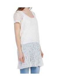 Resim Bulalgiy Kadın Krem Ipek Leopar Desenli Plaj Elbise - Bga649106 