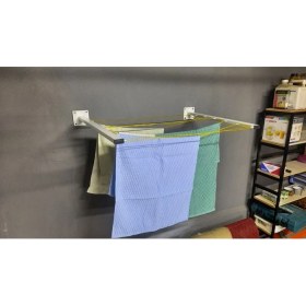 Resim UltraNova Beyaz duvar tip çamaşır kurutma askısı, 6 sıra, 70 cm, dayanıklı plastik materyal 