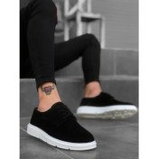 Resim Bpm BA0003 Bağcıklı Klasik Spor Süet Siyah Beyaz Yüksek Taban Casual Erkek Ayakkabı 