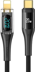 Resim Usams US-SJ588 Dijital Göstergeli 1.2m PD 20W Type-C to Lightning iPhone Hızlı Şarj ve Data Kablosu 