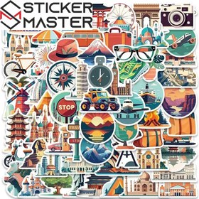 Resim Seyahat Sticker Seti | 50 Parça Dünya Turu Valiz Etiketi | Sticker Master - Model 1 