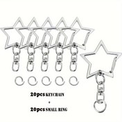 Resim 40 Adet Yıldız Şeklinde Anahtarlık Seti Metal Yaylı Toka ile, Zincirli Döner saç tokası Anahtarlıklar, DIY El Sanatları için Açık Halka Bağlantı Elemanı, Anahtarlık Aksesuarları, Parti Hediyeleri, Doğum Günü ve Noel Hediyeleri, Arkadaşlık Teması 
