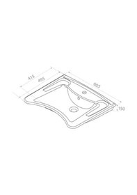 Resim Turkuaz Seramik Bedensel Engelli Lavabo 60 CM 017100U 