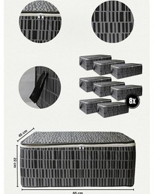 Resim Adarya Home 8'li Çekyat Baza Tipi Yastık Kıyafet Saklama Hurcu - Baza Altı Düzenleyici Hurç Zebra Desen Gri 