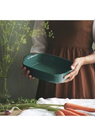 Resim Emile Henry Fırın Kabı Dikdörtgen 30 X 19 Cm Yeşil/cedar Yeşil 