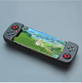 Resim Siyah-kablosuz Bluetooth Gamepad Denetleyicisi Cep Telefonu Joystick Için Geri Çekilebilir Gamepad Streç Kablosuz Bağlantılı Android iOS Uyumlu 
