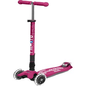 Resim Micro Maxi Micro Deluxe Foldable Led Berry Red Unisex Çocuk Mor Scooter 