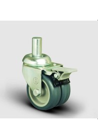 Resim ET03MKT75F Oynak Frenli Pimli Çiftli Termo Kauçuk Tekerlek 