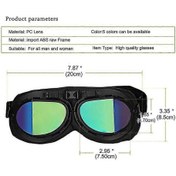 Resim 4 Renk Retro Gri Motosiklet Kaskı Pilot Gözlüğü Vintage 2. Dünya Savaşı Pilot Gözlüğü Motosiklet Scooter Gözlükleri Uvsilver 