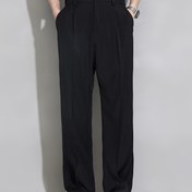 Resim Erkekler için Düz Paça Günlük Pantolonlar Yarım Elastik Bel Bandı, Gerçek Cep ve Düğme Kapatma ile - Yazlık Hafif Polyester Karışımı 