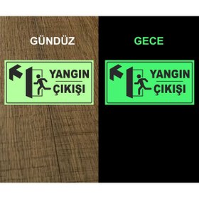 Resim zafrakreklam YANGIN ÇIKIŞI (SOL ÜST YÖN) 15X30cm LÜMEN KARANLIKTA GÖRÜNÜM 