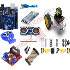Resim Arduino Bluetooth Robot Araba Kiti 2wd Araba Robot Seti 