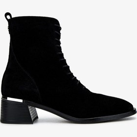 Resim Valmenti Kadın . Siyah Süet Topuklu Bot 312 88112 Bn Bot Sk24-25 Sıyah Suet Siyah Suet 