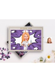 Resim Bk Gift Kişiye Özel Hemşire Karikatürlü 1000 Parça Profesyonel Puzzle-1 