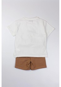 Resim Mackays Erkek Bebek Penye Şort Takım Kahverengi 