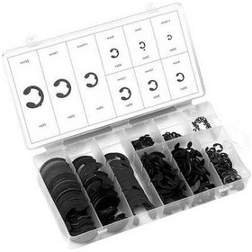 Resim Pazly 300 Adet E-tipi Kanca Seti - 9 Boyut, Alaşımlı Çelik, Korozyona Dayanıklı, Sınıflandırılmış Kutu 