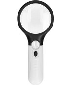 Resim Wezone El Tipi Işıklandırmalı Büyüteç 2.5x-45x Çift Lensli 3 Led Işık 6902b Siyah/beyaz Mosquito 
