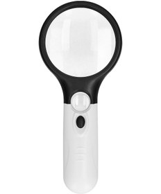 Resim Wezone El Tipi Işıklandırmalı Büyüteç 2.5x-45x Çift Lensli 3 Led Işık 6902b Siyah/beyaz Mosquito 