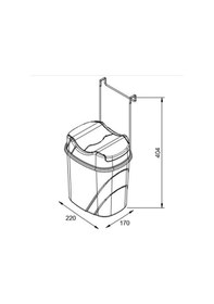 Resim Dolap Kapağına Asmalı Çöp Kovası Organizer Gri 