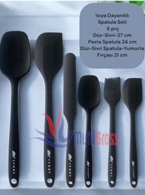 Resim 6lı Takım Yanmaz Yapışmaz Slikon Yumurta Fırçası Kaşık Bıçak Past 