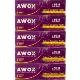 Resim Awox Erken Gebelik Testi %99.8 Kesin Sonuç X 5 Adet Test5 