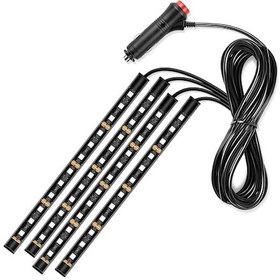 Resim Cbtx E2 Çakmak 12v Araç Ortam Işığı Çubuğu Tek Renkli 48 Araç İç Dekorasyonu İçin Led Işık Şeridi - Sarı 