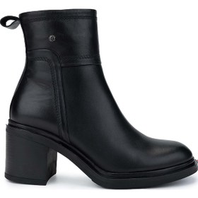 Resim Tamer Tanca Kadın Hakiki Deri Siyah Deri Topuklu Bot 1066 3401 Bn Bot Sk24-25 Sıyah Dr Siyah 