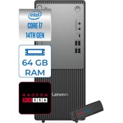 Resim Lenovo Thinkcentre Neo 50T Gen5 Intel Core I7 14700 64GB Ddr5 512GB SSD Windows 11 Pro Radeon RX550 4gb Masaüstü Bilgisayar 55012UAS0GL00P22 + Zetta Flash Bellek 