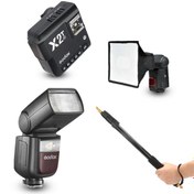 Resim Godox V860ııı-n Nikon Flaş Full Set (tepe Flaş + Tetikleyici + Portable Boom + Softbox) 