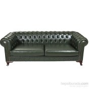 Resim Green Leather Chesterfield 