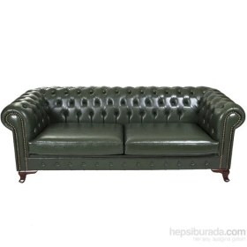 Resim Green Leather Chesterfield 