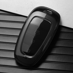 Resim TPU Araba Anahtar Tutucu Kılıf Kapak for HYUNDAI Tucson Sonata Hybrid NEXO NX4 Santafe Dn8 2020 2021 2022 Aksesuarları için 4 Düğme 