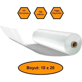 Resim 160 Micron Naylon Örtü, Şeffaf Su Geçirmez Naylon, 10x26 Metre 