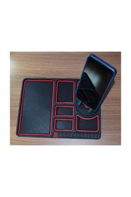 Resim KEMBOSS Araba Organizer Kaydırmaz Ped Telefon Numaratörlü Telefon Tutucu Kırmızı 