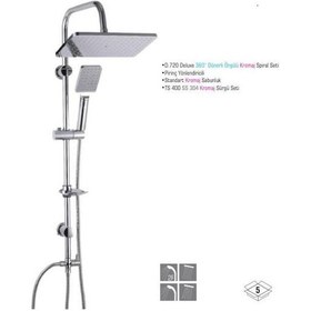 Resim Duxxa Mirage 400 Krom Tepe Duş Seti D.132.4.c Gri 