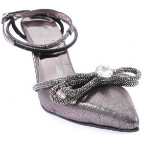 Resim Dgn 1308 23y Kadin Sivri Burun Kristal Taşli Silvertaş İpli Abiye Ayakkabi 1308-2183-R1385 Platin 