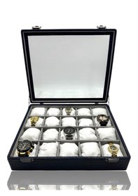 Resim Diji 20'li Saat Kutusu Saat Çantası Timsah Lacivert İçi Gri Beyaz 