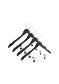 Resim Nyn Ahşap Askı Şık Mandallı Gömlek Etek Askısı Siyah Renk 4 Adet Siyah 