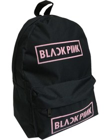 Resim Blackpink Black Pink Pembe Basklı Kadın Siyah Sırt Çantası 