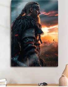 Resim Ragnar Lodbrok, Vikings - Parlak Metal Baskı Tablo 