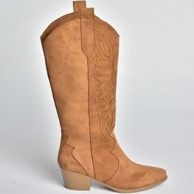 Resim fox SHOES V820356002 Süet Kalın Topuklu Kadın Çizme 