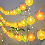 Resim 1 adet Canlı Çok Renkli LED Limon Dize Işıkları - Pil ile Çalışır (AA Dahil Değil) - Ev, Bahçe, Düğünler ve Partiler için İdeal - Modern Meyve Temalı Dekoratif Aydınlatma Gerçekçi Limon Tasarımı ile, Limon Ev Dekoru 