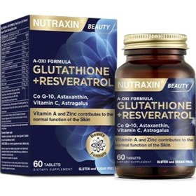 Resim Nutraxin A-Oxi Formula Glutathione Resveratrol 60 Tablet Astaksantin Q-10 Çinko Bakır Selenyum 