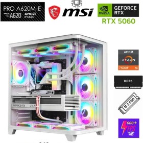 Resim Zeiron Mirage X50 White AMD Ryzen 5 7500F-MSI A620M-B/ Geforce RTX 5060 X2 Ice/1TB M.2/16GB DDR5 Sıvı Soğutmalı Beyaz-Oem Oyuncu Paket 