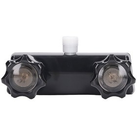 Resim Tenfowee Rv Duvar Tipi Duş Kranı Valfi, Sıcaklık Ve Basınç Kontrolü İki Daire Düğme, Siyah, Ev Araçları İçin Kolay Kurulum 